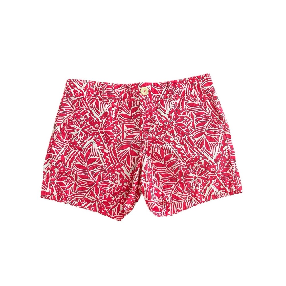 Lilly Pulitzer Shorts Women's Sz 4 Punch Pink‎ Stamped Print Callahan #I9-3